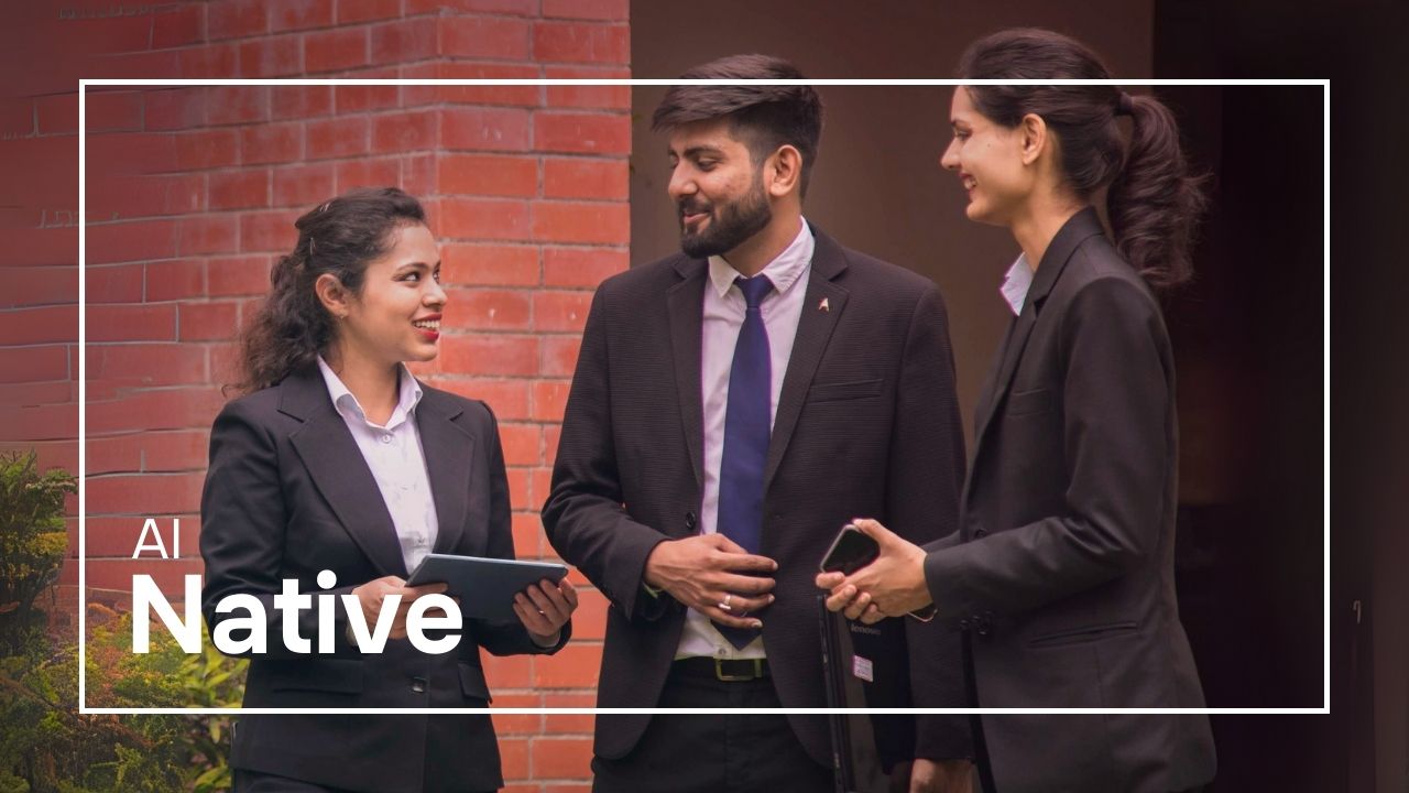 AI-Native - Students using AI technology and digital devices for modern learning