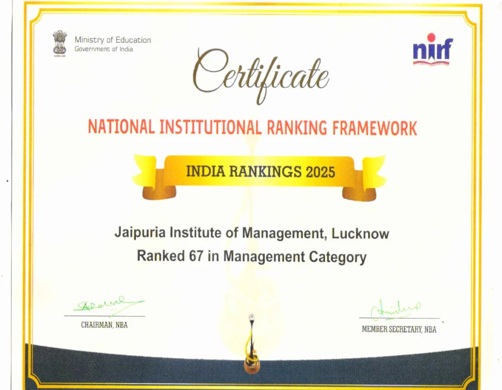 NIRF Certificate 2025 Lucknow
