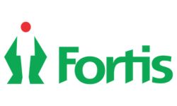 Fortis logo with a green abstract figure and the word 'Fortis' in green beside it