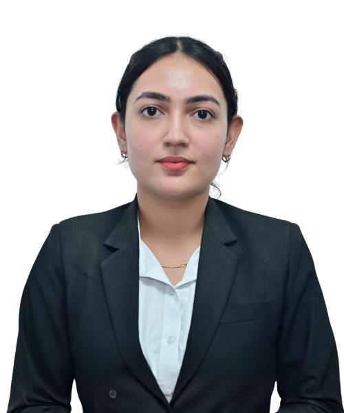 Professional head-and-shoulders portrait of a woman in a black blazer and white shirt, facing forward against a transparent background.